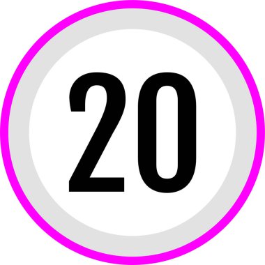number 20 icon. flat vector illustration 