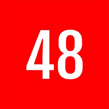 48 numaralı logo, vektör illüstrasyonu 