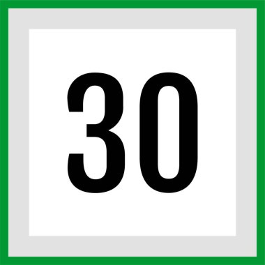 number 30 icon. flat vector illustration 