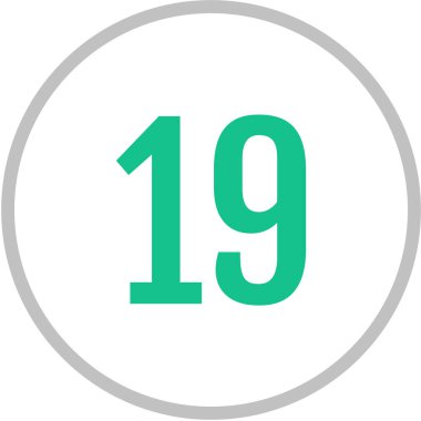 number 19 icon. flat vector illustration 