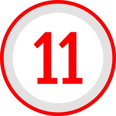 number 11 icon. flat vector illustration 