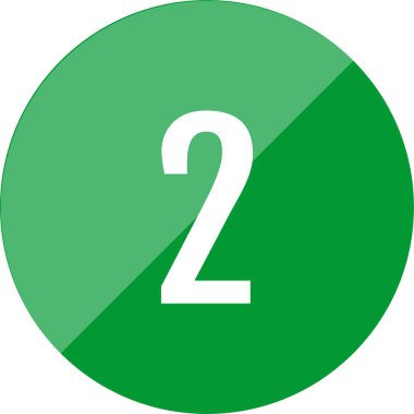 number 2  icon. flat vector illustration 