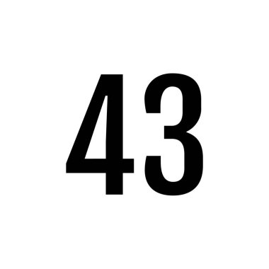 number 43 icon. flat vector illustration 