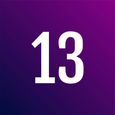 number 13 icon. flat vector illustration 