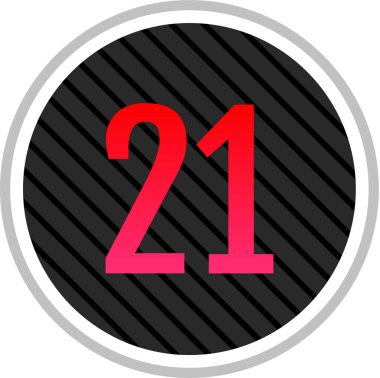 number 21 icon. flat vector illustration 
