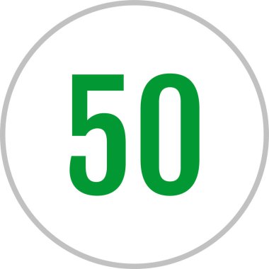 number 50 icon. flat vector illustration 