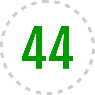 number 44 icon. flat vector illustration 