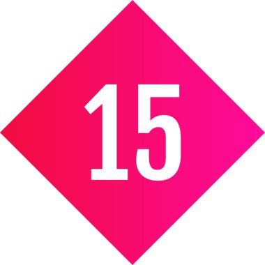 number 15 icon. flat vector illustration 