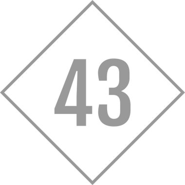 number 43 icon. flat vector illustration 