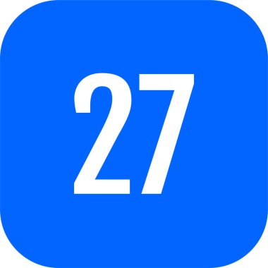 number 27 icon. flat vector illustration 