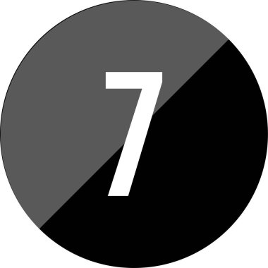 number 7 icon. flat vector illustration 