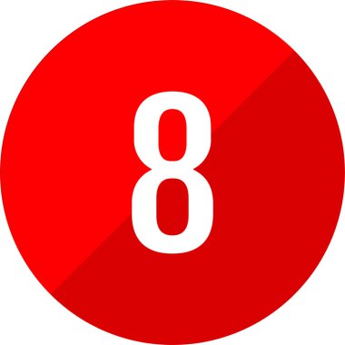 8 numaralı simge. sayılar düz vektör illüstrasyonu