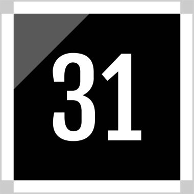 number 31, simple vector illustration 