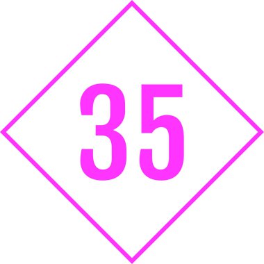 number 35 icon. flat vector illustration 