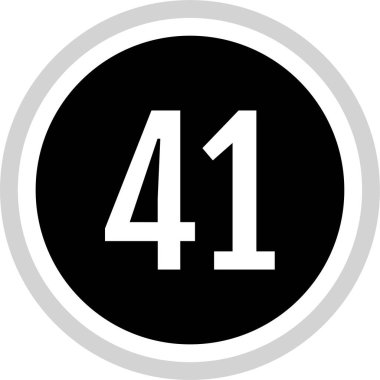 number 41 icon. flat vector illustration 