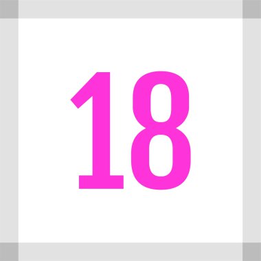 number 18 icon. flat vector illustration 
