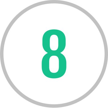 number 8 icon. flat vector illustration 