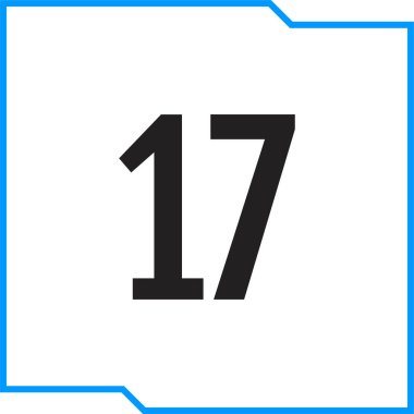 number 17 icon. flat vector illustration 