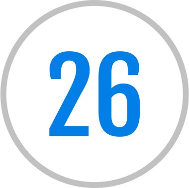 number 26 icon. flat vector illustration 