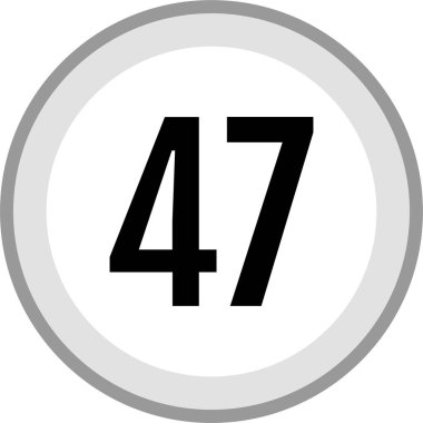 number 47 icon. flat vector illustration 