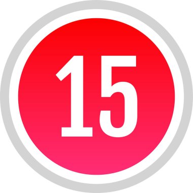 number 15 icon. flat vector illustration 