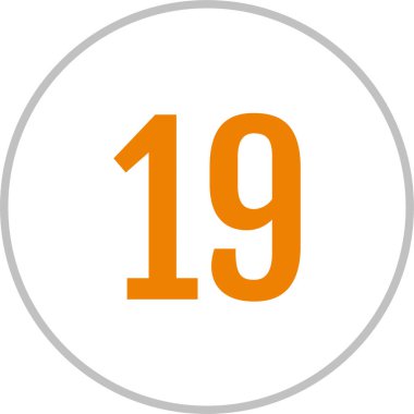 number 19 icon. flat vector illustration 