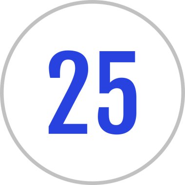25 numaralı simge. vektör illüstrasyonu