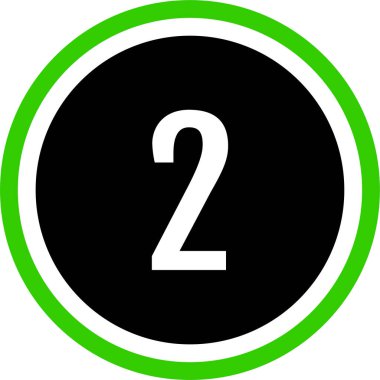Number 2 icon. flat vector illustration