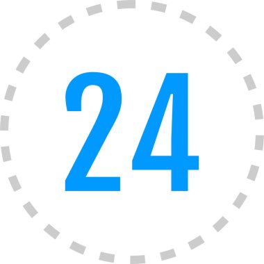 Number 24 icon. flat vector illustration