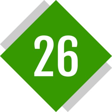26 numaralı simge, vektör illüstrasyonu