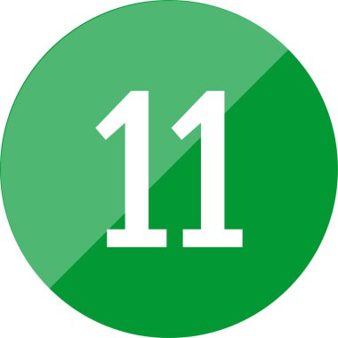 Number 11 icon. flat vector illustration