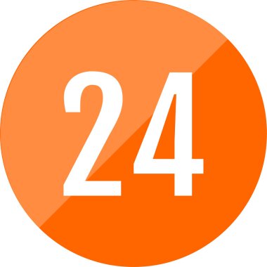 24 numaralı simge. sayılar düz vektör illüstrasyonu