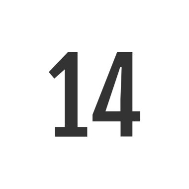 number 14 icon. flat vector illustration