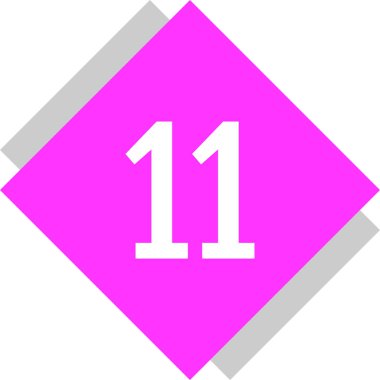 Number 11 icon. flat vector illustration