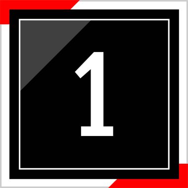 Number 1 icon. flat vector illustration