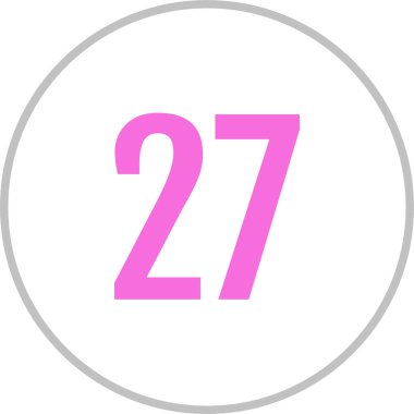 27 numaralı simge vektör illüstrasyonu