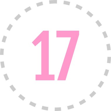 17 numaralı simge vektör illüstrasyonu