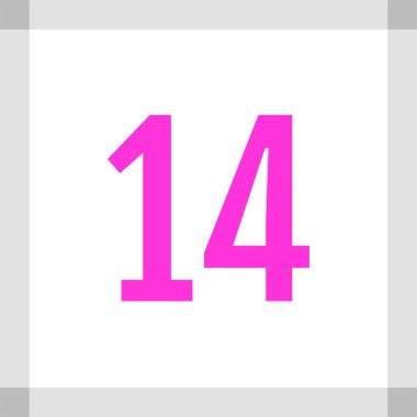 number 14 icon. flat vector illustration