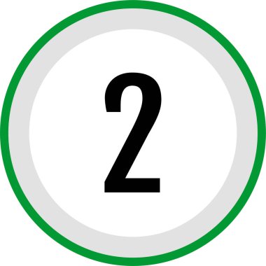 Number 2 icon. flat vector illustration