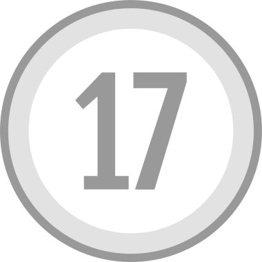 17 numaralı simge vektör illüstrasyonu