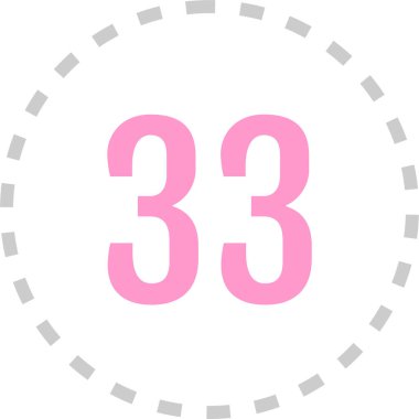 Number 33 icon. flat vector illustration