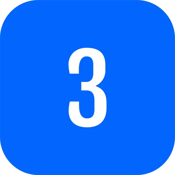 Icône Web Avec Numéro Trois Bouton Trois — Image vectorielle