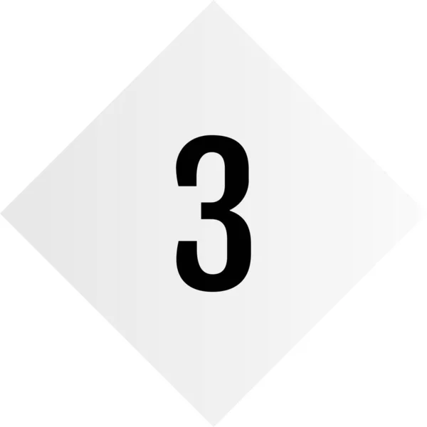 Иконка Номером Три Кнопка Три — стоковый вектор