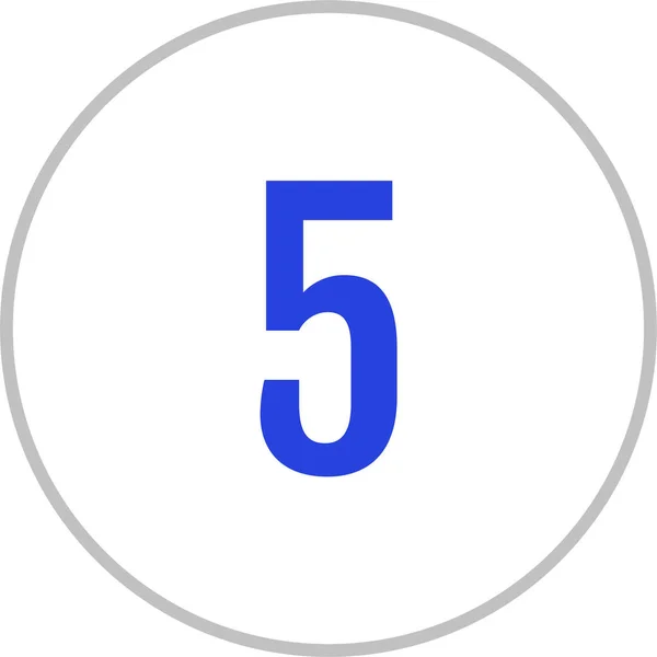 Numéro Cinq Bouton Rond Avec Numéro — Image vectorielle