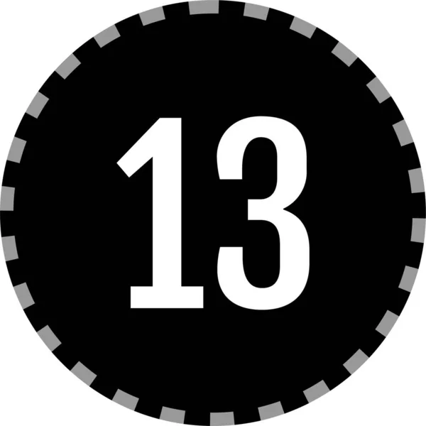 Number Thirteen Icon Vector Illustration — Stock Vector