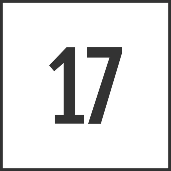 Número Icono Vector Ilustración — Vector de stock