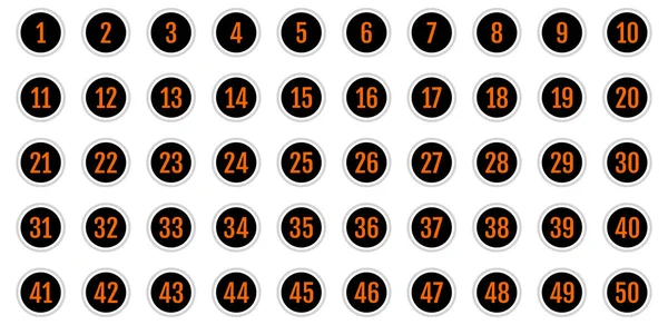 Number Icon Set Numbers Flat Vector Illustration — Stock Vector