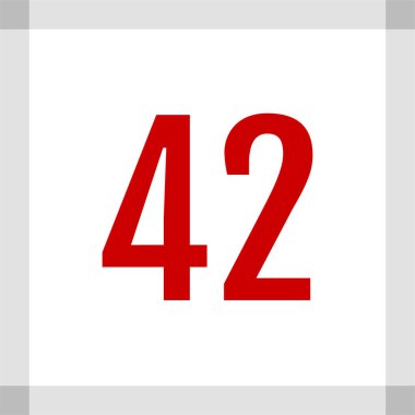 42 numaralı simge vektör illüstrasyonu