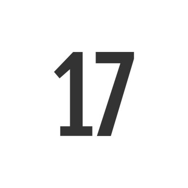 17 numaralı simge vektör illüstrasyonu