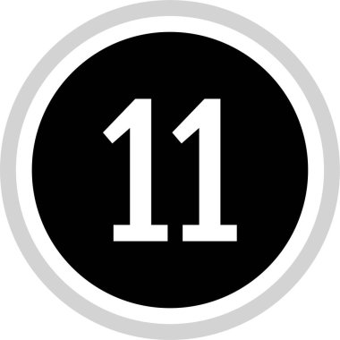 Number 11 icon. flat vector illustration
